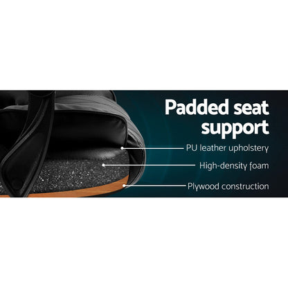 Camelon Executive Office Chair Leather Recliner - Black