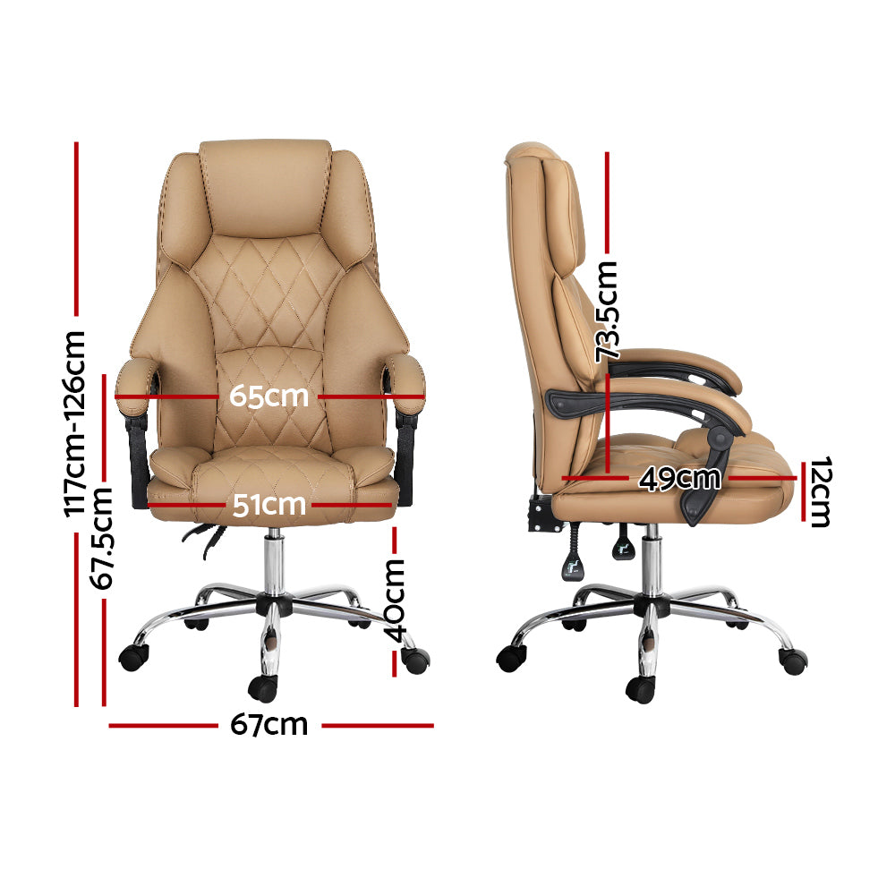 Camelon Executive Office Chair Leather Recliner - Espresso