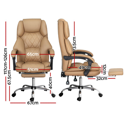 Flexi Executive Office Chair Leather Footrest - Espresso