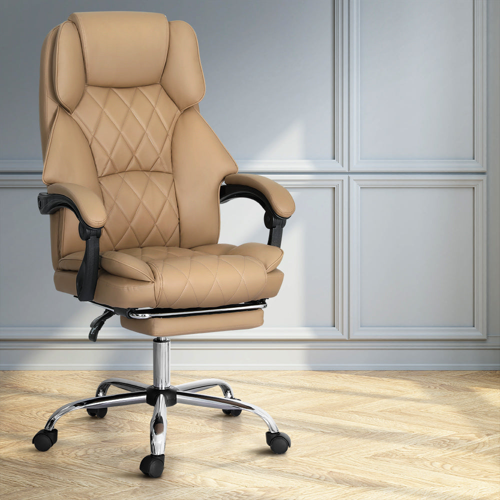 Flexi Executive Office Chair Leather Footrest - Espresso