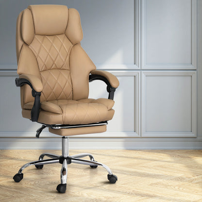 Flexi Executive Office Chair Leather Footrest - Espresso