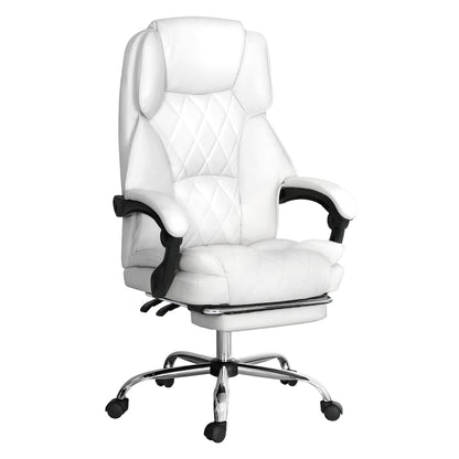 Flexi Executive Office Chair Leather Footrest - White