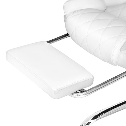 Flexi Executive Office Chair Leather Footrest - White