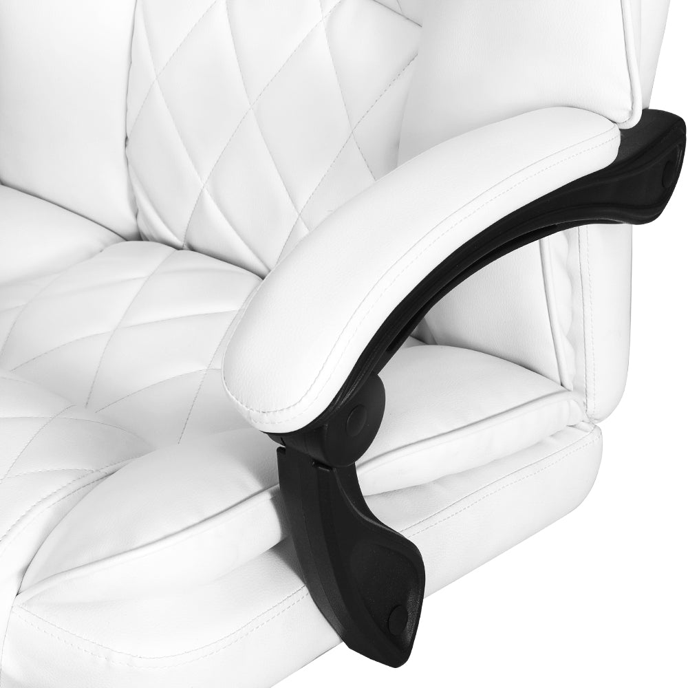 Flexi Executive Office Chair Leather Footrest - White