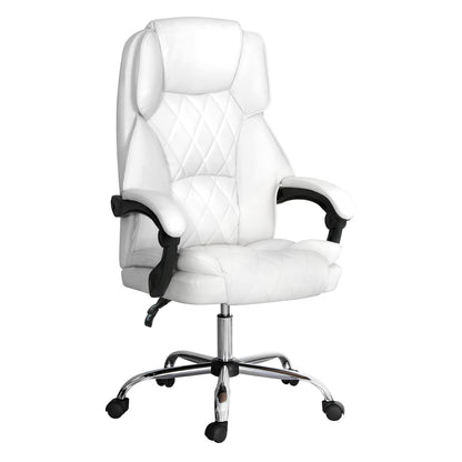 Camelon Executive Office Chair Leather Recliner - White