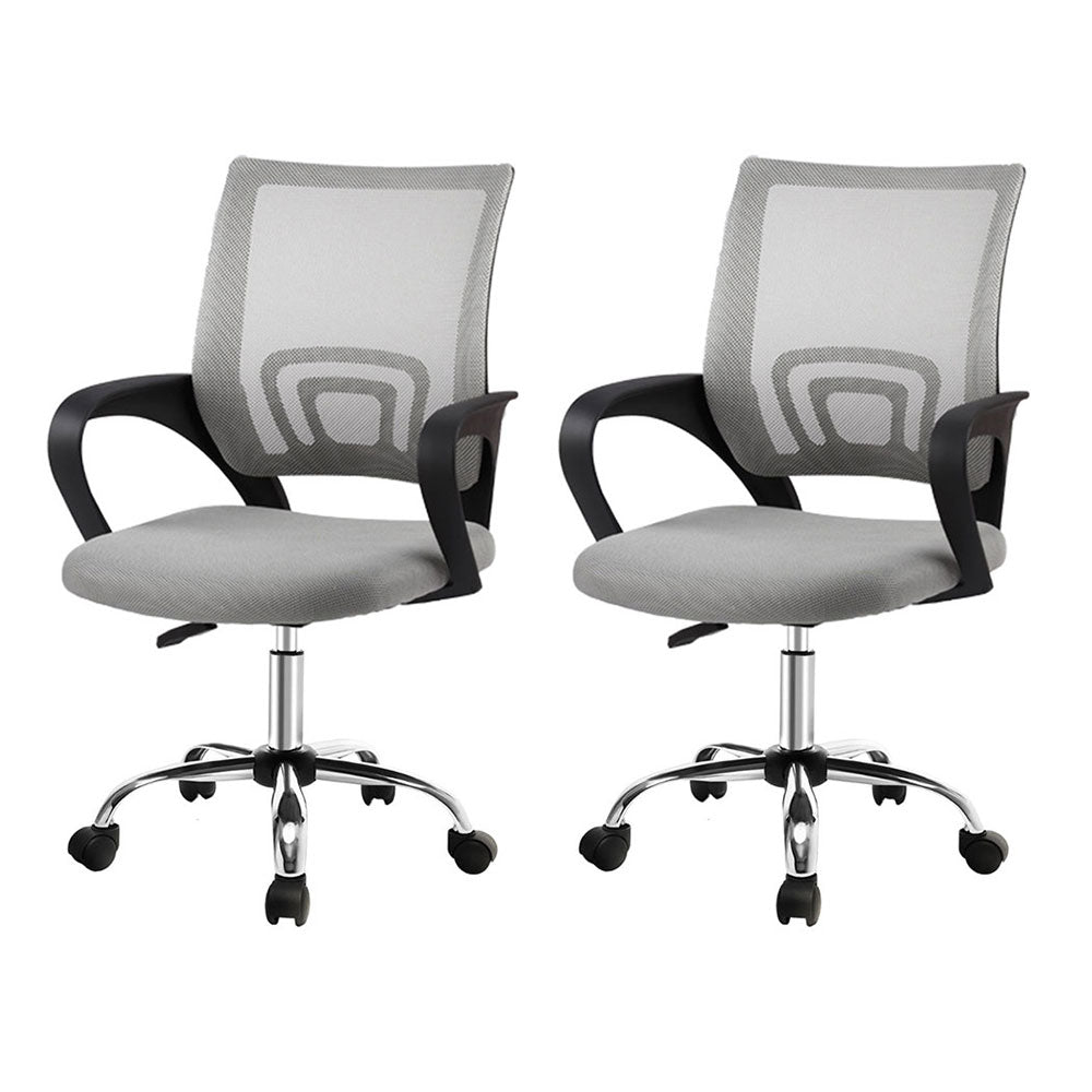 Setof 2 Cody Mesh Office Chair Mid Back - Grey