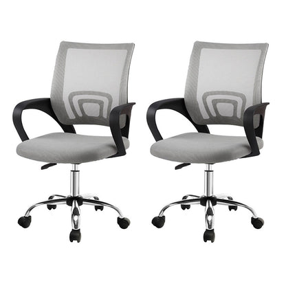 Setof 2 Cody Mesh Office Chair Mid Back - Grey