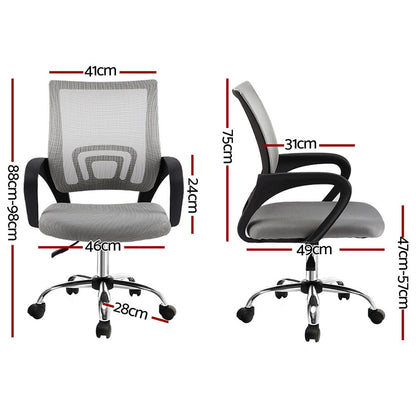 Setof 2 Cody Mesh Office Chair Mid Back - Grey