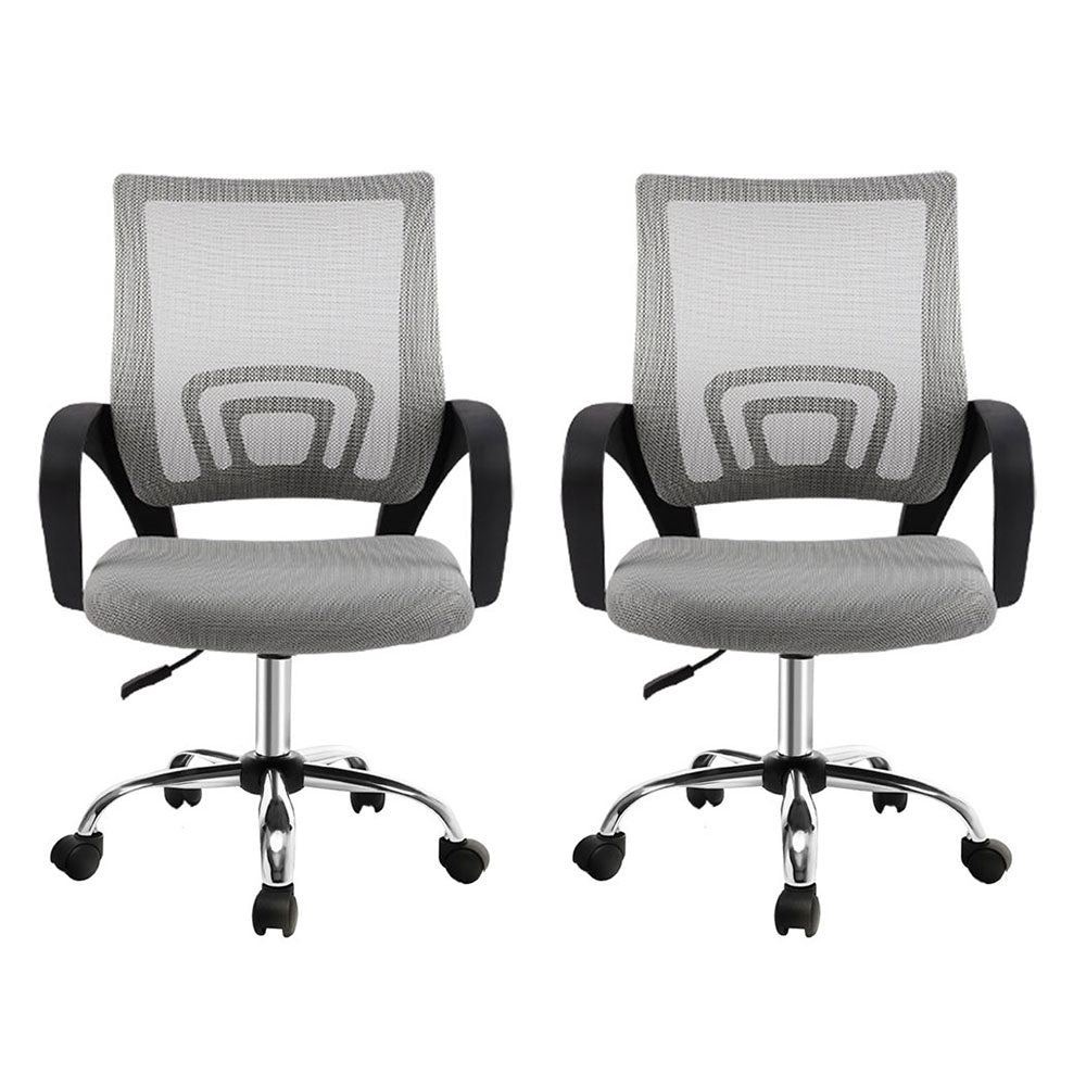 Setof 2 Cody Mesh Office Chair Mid Back - Grey