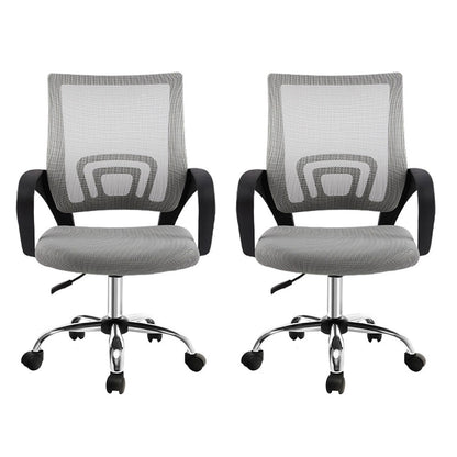 Setof 2 Cody Mesh Office Chair Mid Back - Grey