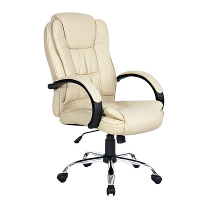 Rainier Executive Office Chair Leather Tilt - Beige