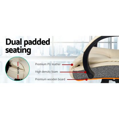 Rainier Executive Office Chair Leather Tilt - Beige