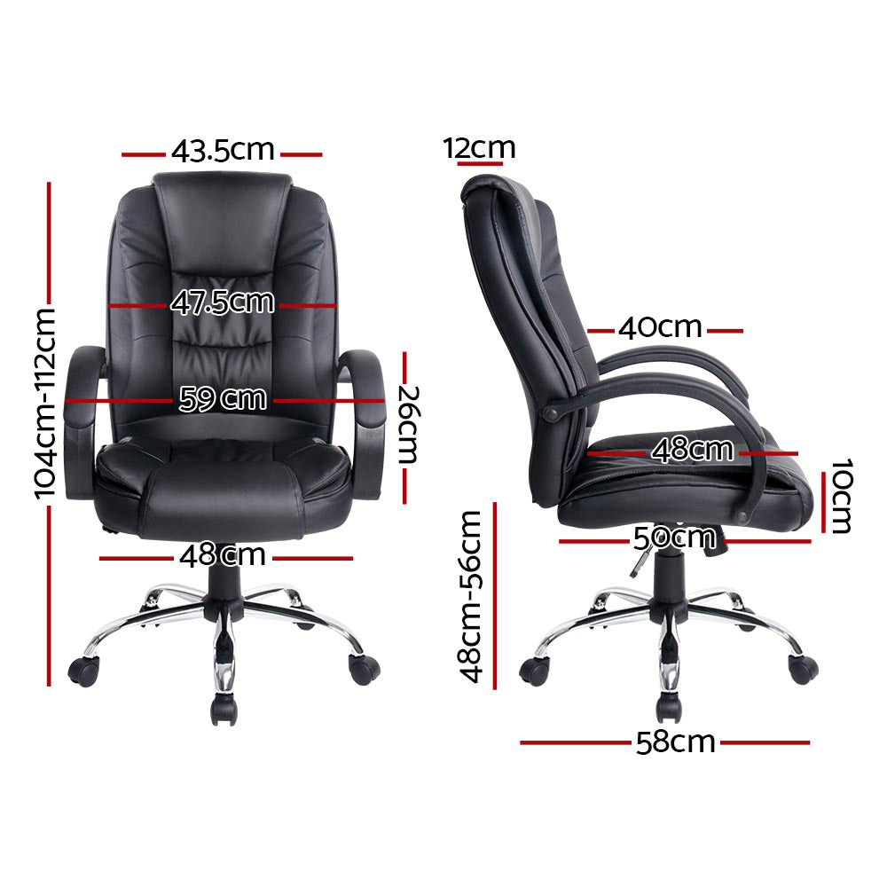 Rainier Executive Office Chair Leather Tilt - Black