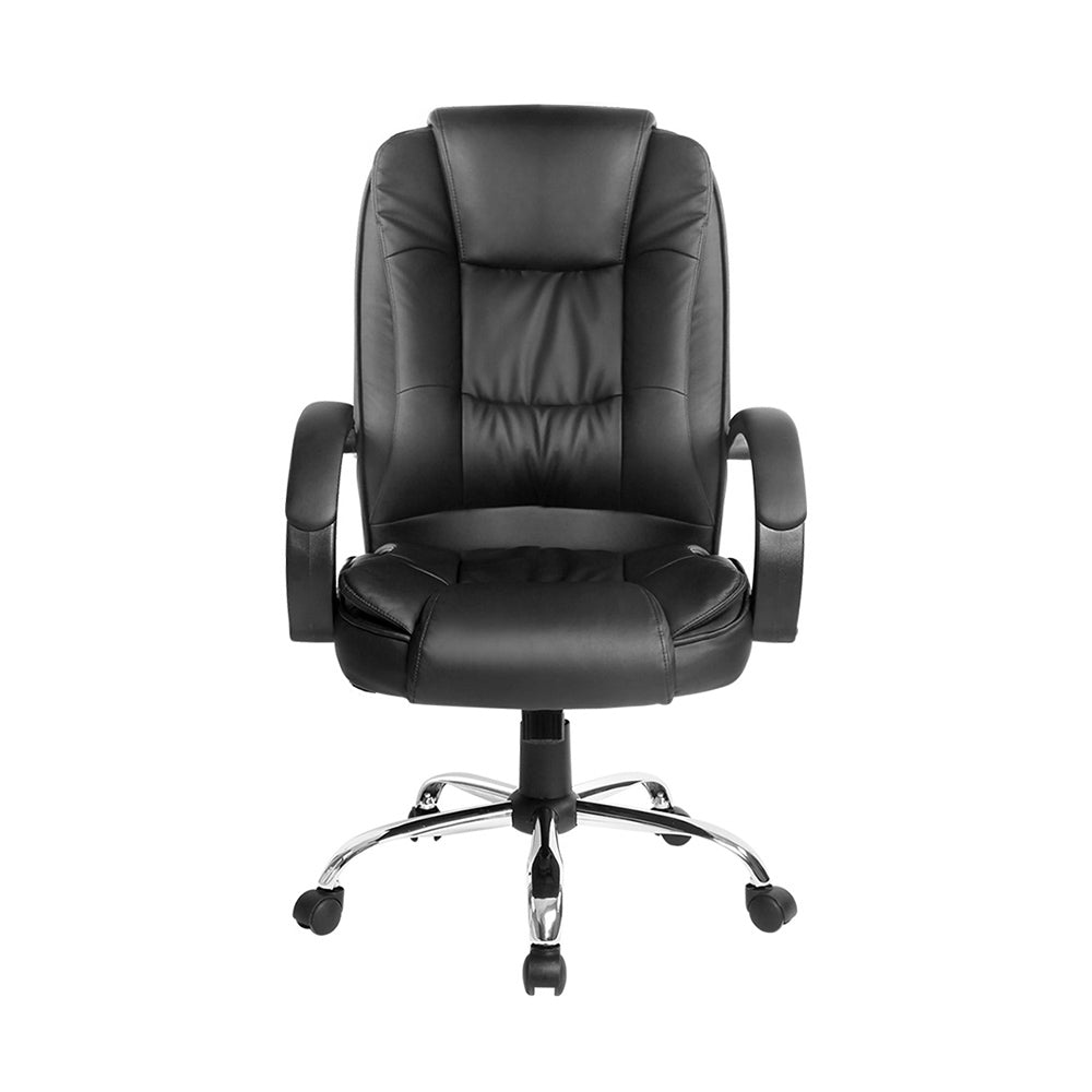 Rainier Executive Office Chair Leather Tilt - Black