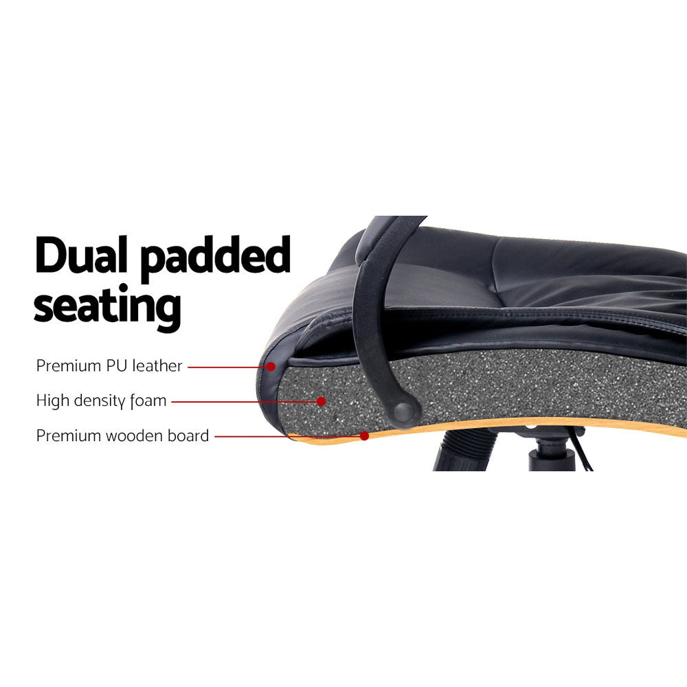 Rainier Executive Office Chair Leather Tilt - Black