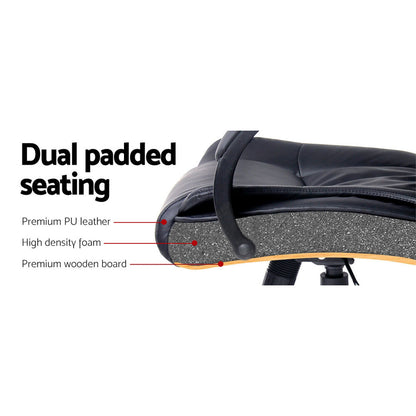 Rainier Executive Office Chair Leather Tilt - Black