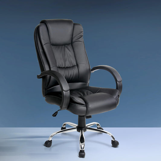Rainier Executive Office Chair Leather Tilt - Black