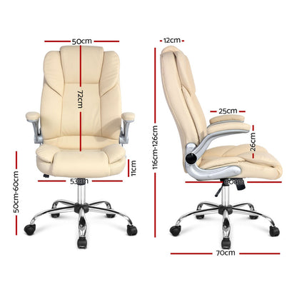 Kea Executive Office Chair Leather Tilt - Beige