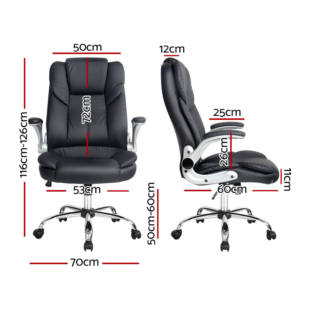 Kea Executive Office Chair Leather Tilt - Black