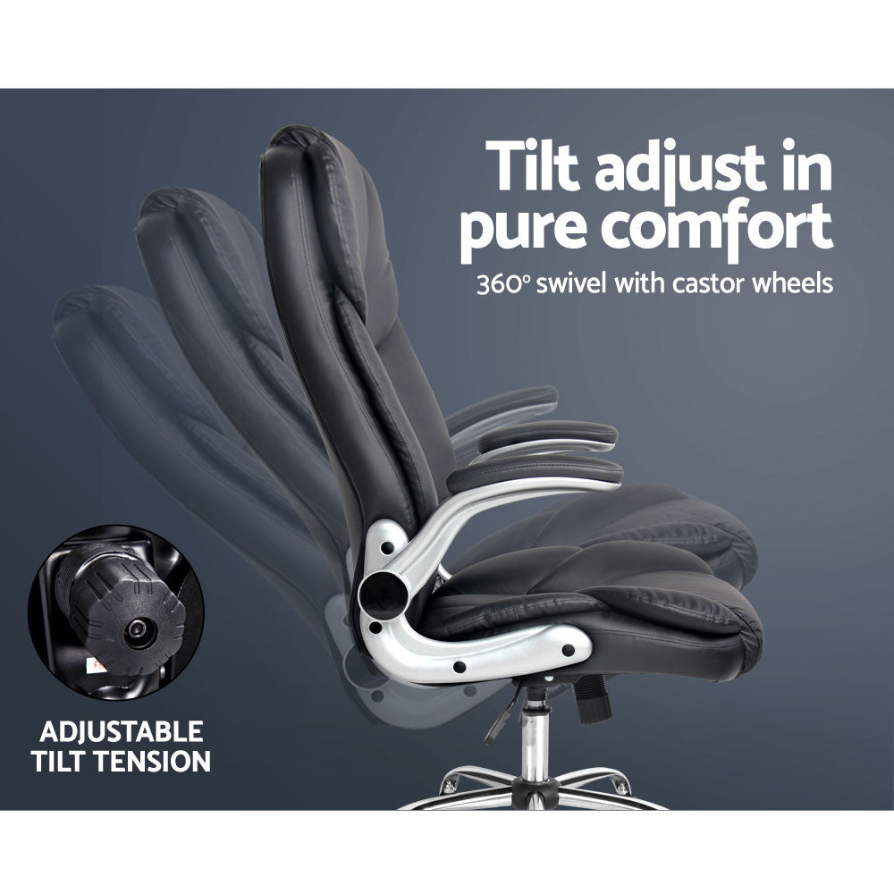 Kea Executive Office Chair Leather Tilt - Black