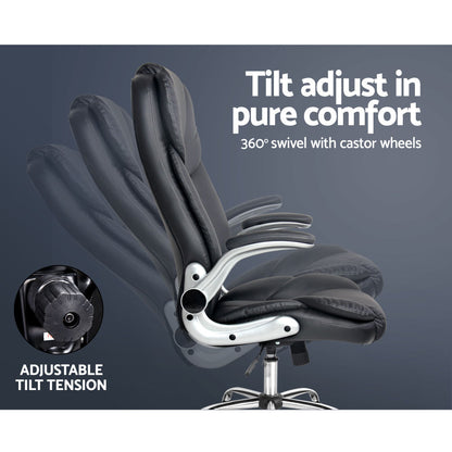 Kea Executive Office Chair Leather Tilt - Black