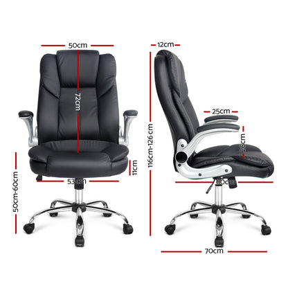 Kea Executive Office Chair Leather Tilt - Black