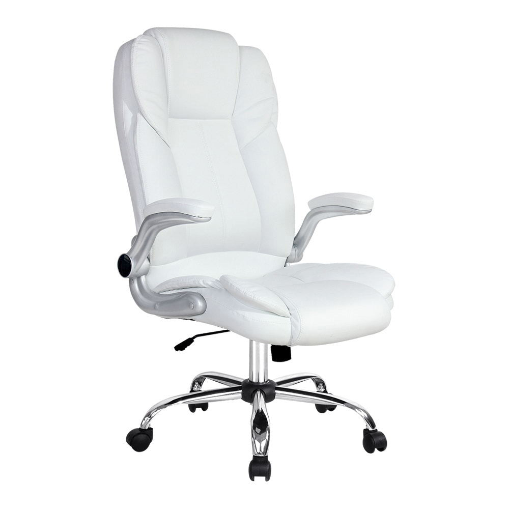 Kea Executive Office Chair Leather Tilt - White