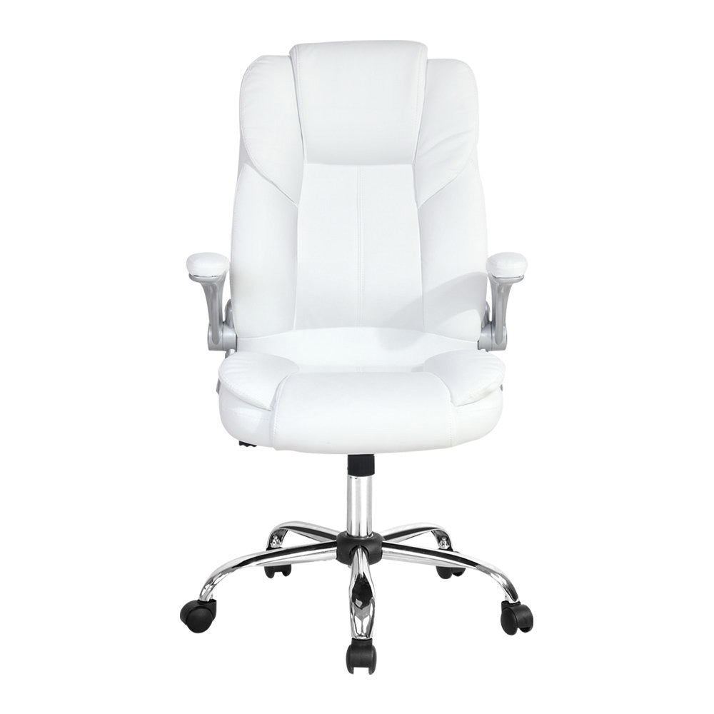 Kea Executive Office Chair Leather Tilt - White