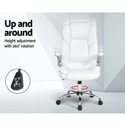 Kea Executive Office Chair Leather Tilt - White