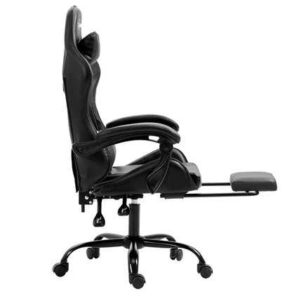 Gaming Office Chair Executive Leather Chair Footrest - Grey