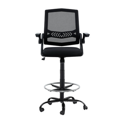 Office Chair Drafting Stool Mesh Chair - Black