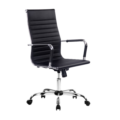 Office Chair Conference Chairs High Back - Leather Black