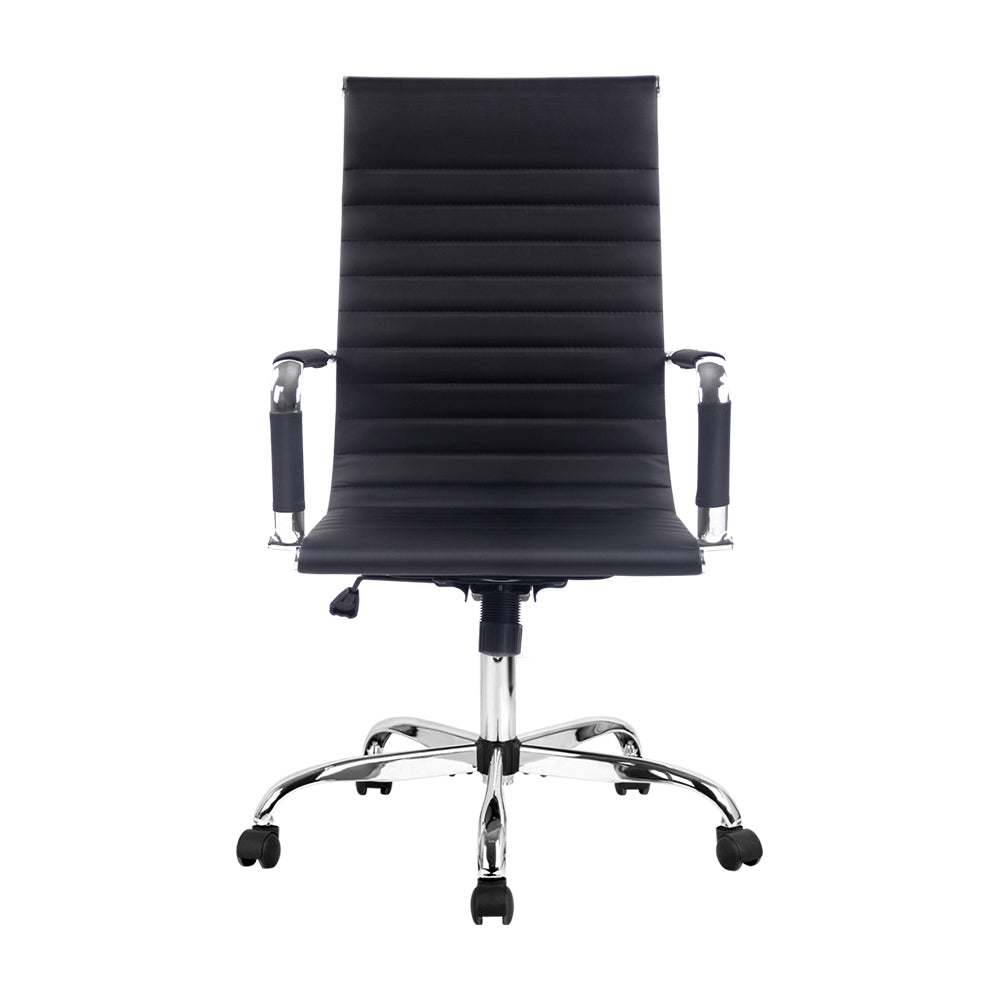 Office Chair Conference Chairs High Back - Leather Black