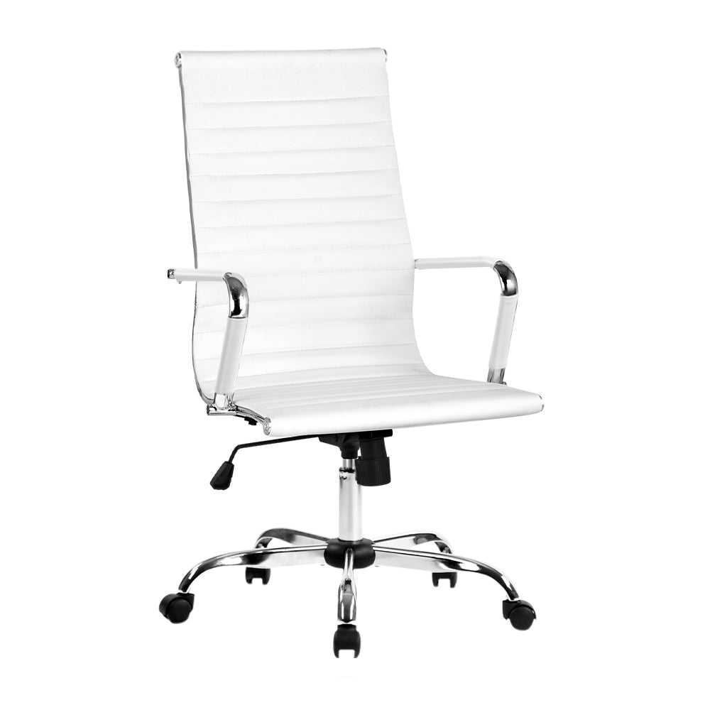 Office Chair Conference Chairs Leather High Back - White