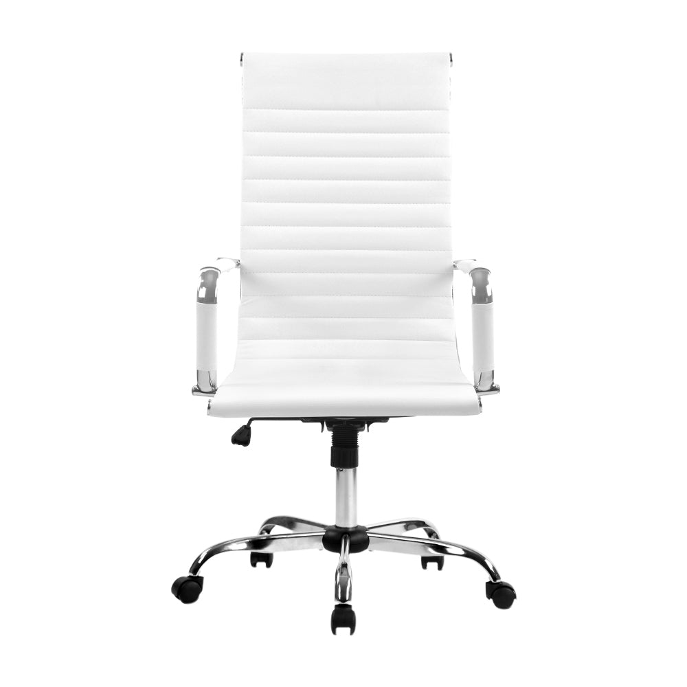 Office Chair Conference Chairs Leather High Back - White