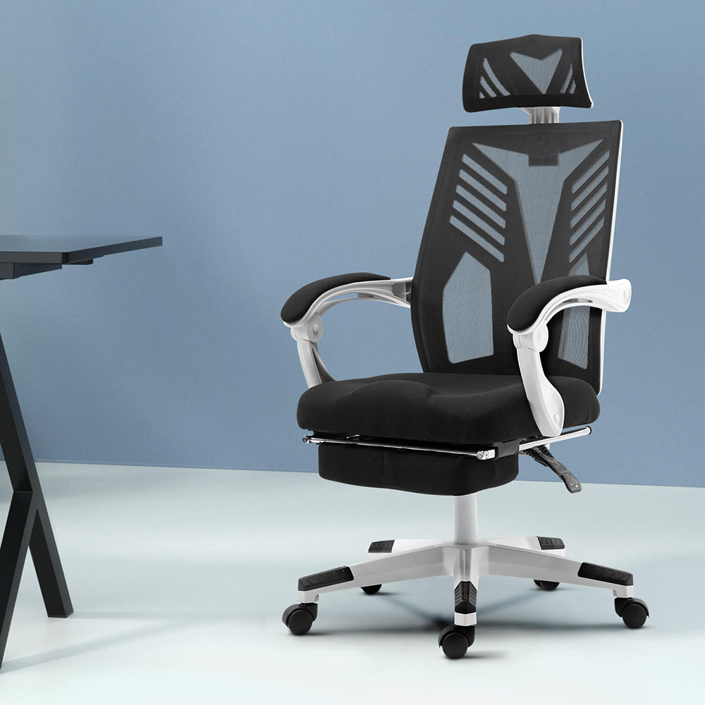 Matrix Mesh Office Chair Recliner - Black & White