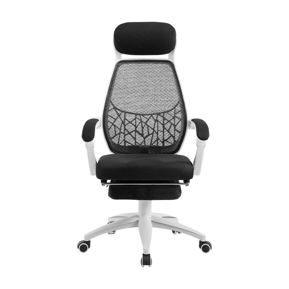 Mosaic Mesh Office Chair Recliner - Black & White