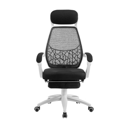 Mosaic Mesh Office Chair Recliner - Black & White