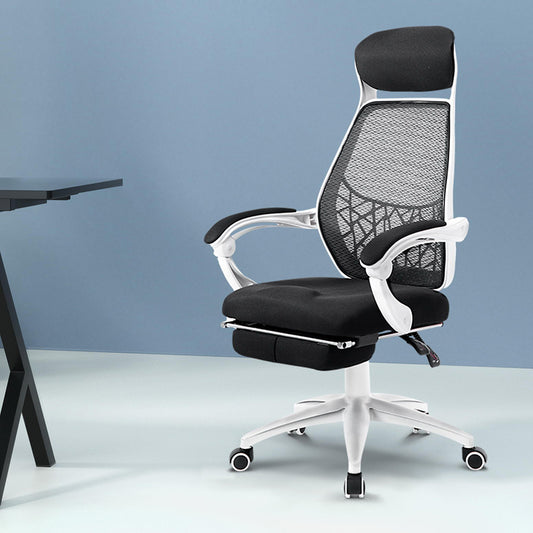 Mosaic Mesh Office Chair Recliner - Black & White