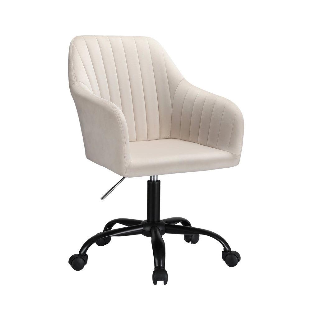 Office Chair Velvet Seat - Cream