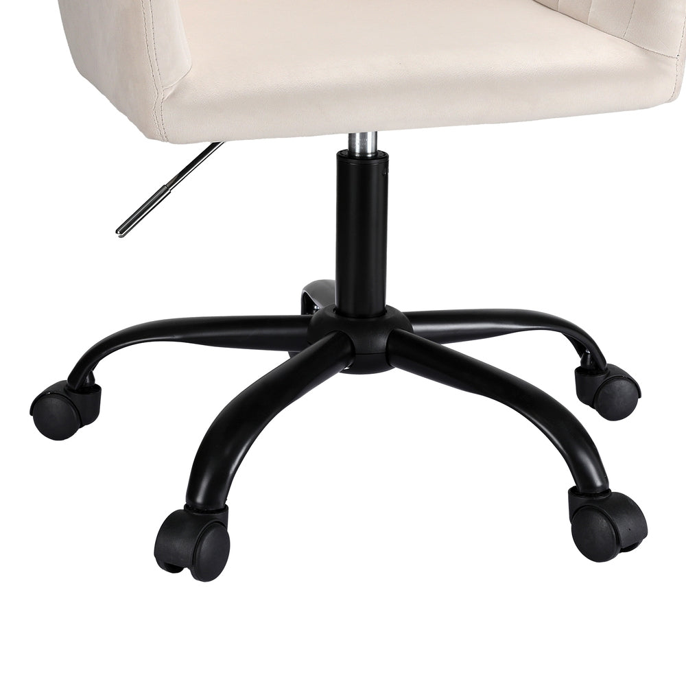 Office Chair Velvet Seat - Cream
