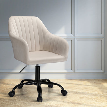 Office Chair Velvet Seat - Cream