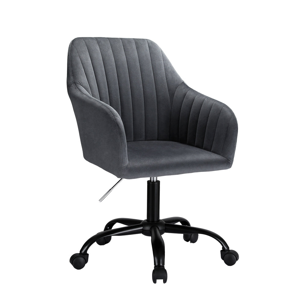 Office Chair Velvet Seat - Dark Grey
