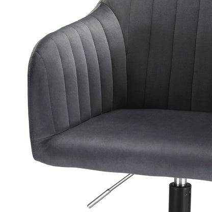 Office Chair Velvet Seat - Dark Grey