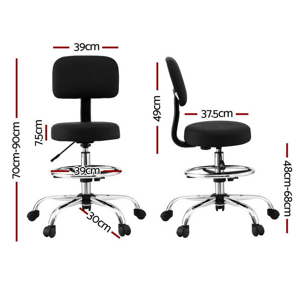 Office Chair Drafting Chair Ergonomic - Black