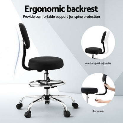 Office Chair Drafting Chair Ergonomic - Black