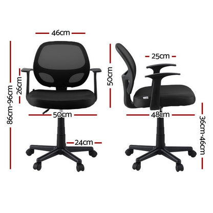 Mesh Office Chair Mid Back - Black