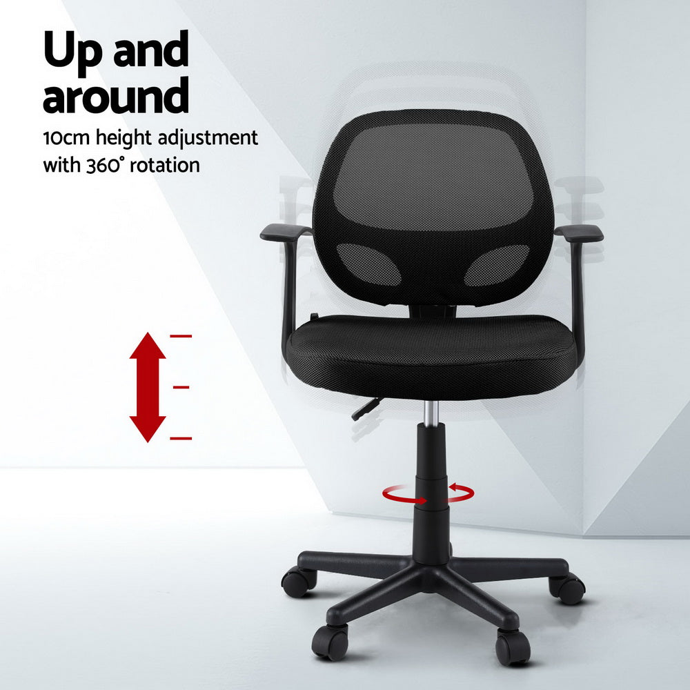 Mesh Office Chair Mid Back - Black