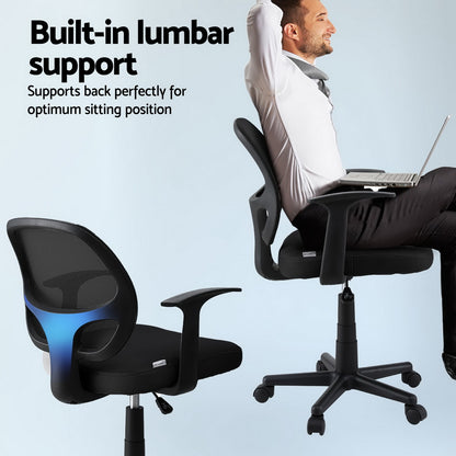 Mesh Office Chair Mid Back - Black