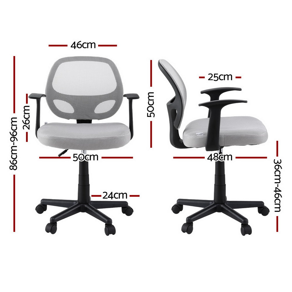 Mesh Office Chair Mid Back - Grey